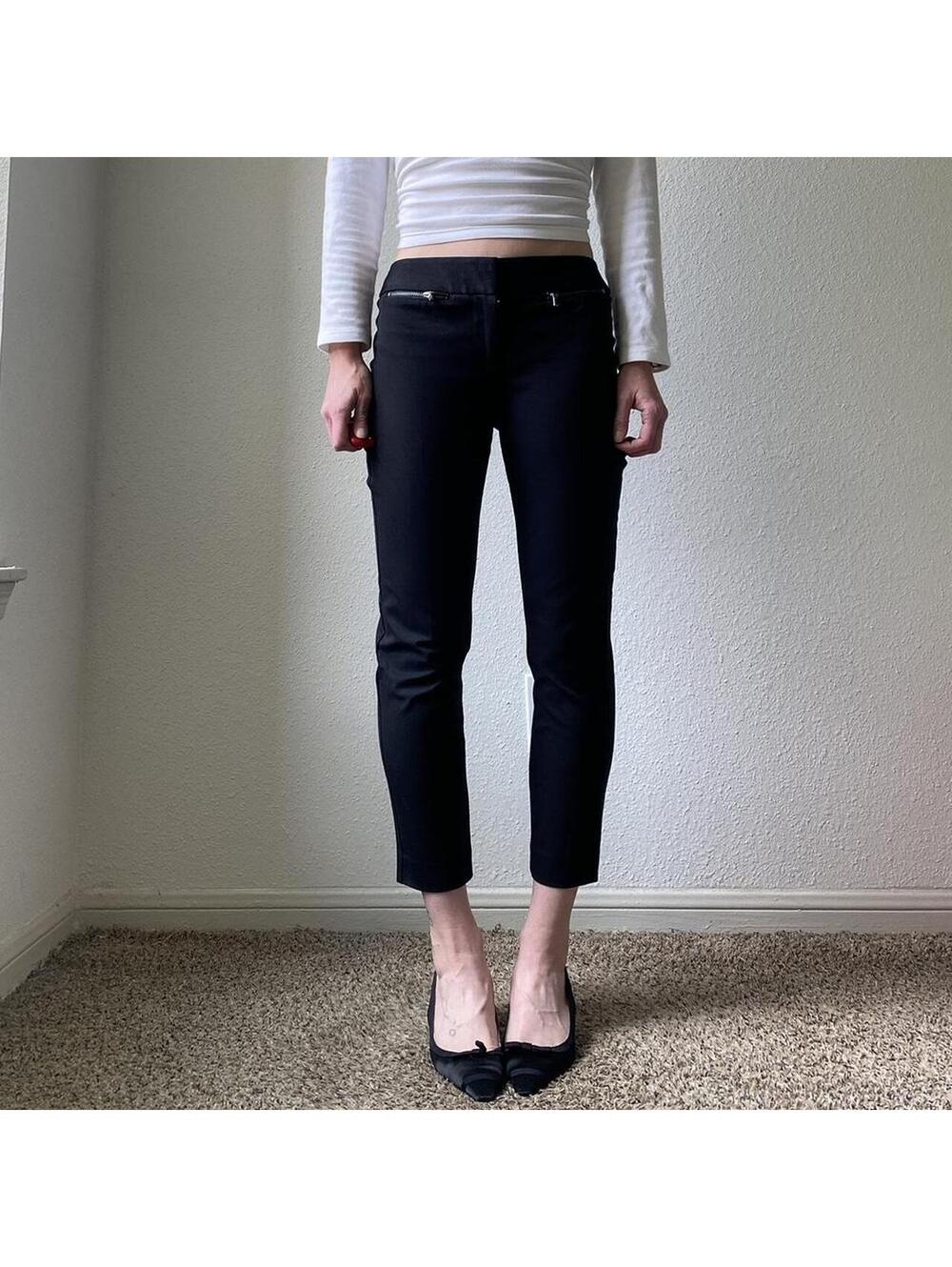 Vintage y2k low rise straight leg cropped black chino pants